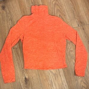 Anthropology Bright Orange Turtleneck Sweater